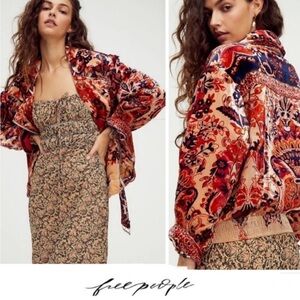 Free People Bailey Velvet Oversized Moto Jacket